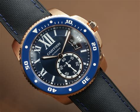 calibre de cartier diver blue watch replica|cartier blue diver watch.